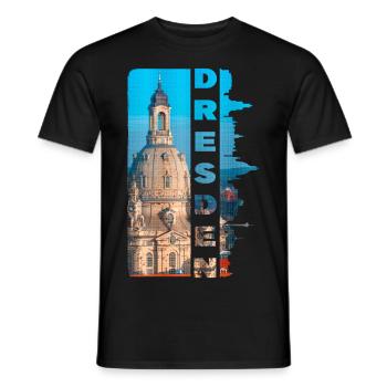 Dresde Allemagne Ville Skyline Accueil Amour - T-shirt homme - noir - Devant - AI Model Male 178 light (178cm)