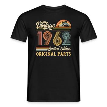Vintage 1962 édition limitée pièces d’origine - T-shirt homme - noir - Devant - AI Model Male 178 light (178cm)