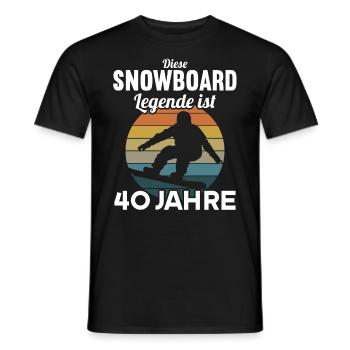 Diese Snowboard Legende ist 40 Jahre 40 Geburtstag - Männer T-Shirt - Schwarz - Vorne - AI Model Male 178 light (178cm)