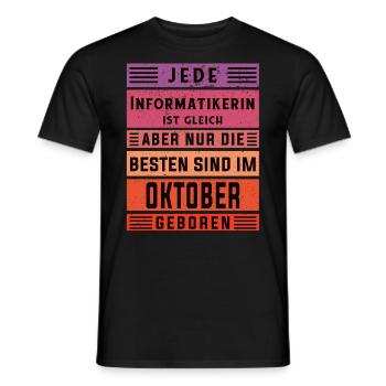 Programmierer Geburtstag Oktober geboren - Männer T-Shirt - Schwarz - Vorne - AI Model Male 178 light (178cm)