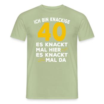 40 Geburtstag Knackig Spruch - Männer T-Shirt - Sage - Vorne - AI Model Male 178 light (178cm)