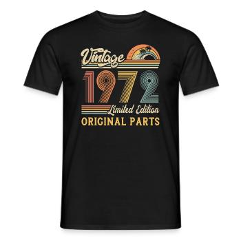 Vintage 1972 édition limitée pièces d’origine - T-shirt homme - noir - Devant - AI Model Male 178 light (178cm)