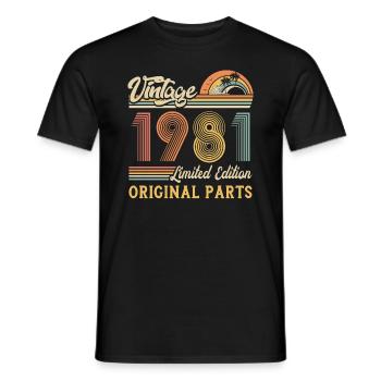 Vintage 1981 limited edition original parts - Men's T-Shirt - black - Front - AI Model Male 178 light (178cm)