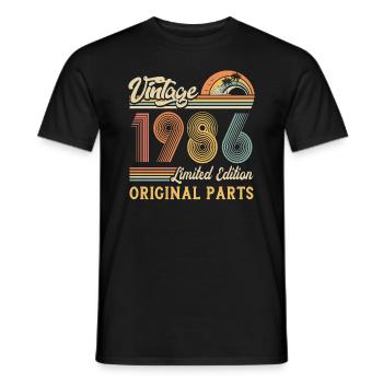Vintage 1986 limited edition original parts - Men's T-Shirt - black - Front - AI Model Male 178 light (178cm)