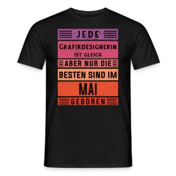 Illustrator Geburtstag Mai geboren - Männer T-Shirt - Schwarz - Vorne - AI Model Male 178 light (178cm)