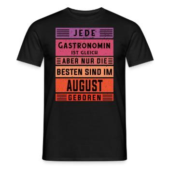 Restaurant Wirt Geburtstag August geboren - Männer T-Shirt - Schwarz - Vorne - AI Model Male 178 light (178cm)
