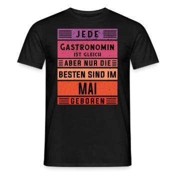 Restaurant Wirt Geburtstag Mai geboren - Männer T-Shirt - Schwarz - Vorne - AI Model Male 178 light (178cm)
