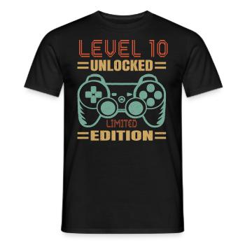 Geburtstag Level 10 freigeschaltet - Männer T-Shirt - Schwarz - Vorne - AI Model Male 178 light (178cm)