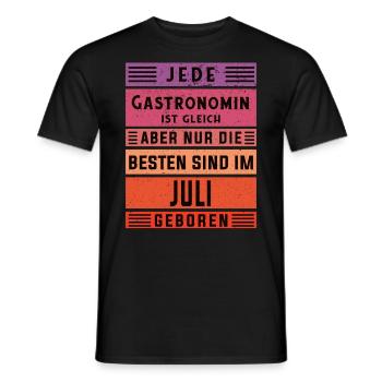 Restaurant Wirt Geburtstag Juli geboren - Männer T-Shirt - Schwarz - Vorne - AI Model Male 178 light (178cm)