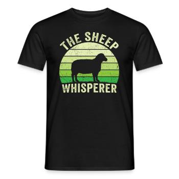 Sheep whisperer t-shirt for the sheep lover - Men's T-Shirt - black - Front - AI Model Male 178 light (178cm)