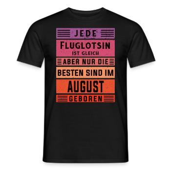 Flugzeug-Lotse Geburtstag August geboren - Männer T-Shirt - Schwarz - Vorne - AI Model Male 178 light (178cm)