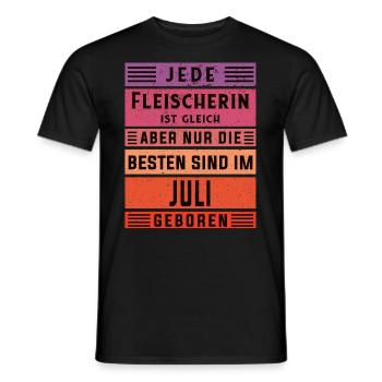 Metzger Geburtstag Juli geboren Fleischerin - Männer T-Shirt - Schwarz - Vorne - AI Model Male 178 light (178cm)