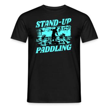 SUP paddle paddle Stand Up Paddle Surf - T-shirt homme - noir - Devant - AI Model Male 178 light (178cm)