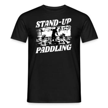 SUP paddle paddle Stand Up Paddle Surf - T-shirt homme - noir - Devant - AI Model Male 178 light (178cm)