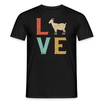 j'aime les chèvres t-shirt chèvre - T-shirt homme - noir - Devant - AI Model Male 178 light (178cm)