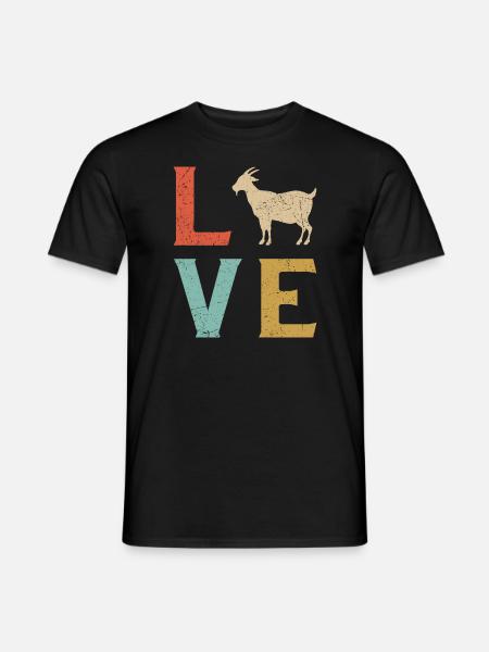 j'aime les chèvres t-shirt chèvre - Mænd T-shirt - sort