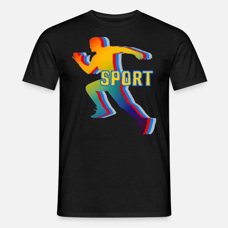 Running Rainbow Run Freizeitgeschenk - Männer T-Shirt - Schwarz
