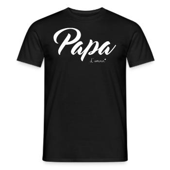father of love, Father's Day, Dad - Men's T-Shirt - black - Front - AI Model Male 178 light (178cm)