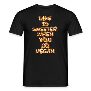 Life is sweeter when you go vegan Zitrusfrüchte - Männer T-Shirt - Schwarz - Vorne - AI Model Male 178 light (178cm)