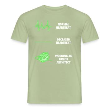 Architectes juniors ouvriers de la construction - T-shirt homme - vert sauge - Devant - AI Model Male 178 light (178cm)