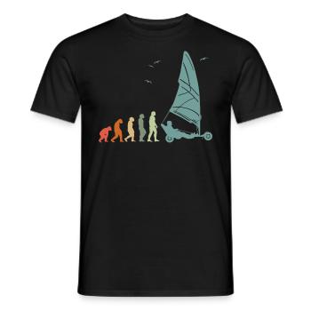 Plage Voile Windracer Land Sailers Land Sailors - T-shirt homme - noir - Devant - AI Model Male 178 light (178cm)