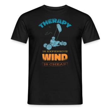 Strand-Kite Windracer Land-Kite Kite-Strandsegler - Männer T-Shirt - Schwarz - Vorne - AI Model Male 178 light (178cm)