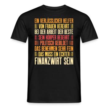 Finanzbeamter Finanzmanager Geld Job Arbeit - Männer T-Shirt - Schwarz - Vorne - AI Model Male 178 light (178cm)