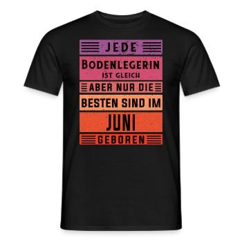 Parkett-Teppich Geburtstag Juni geboren - Männer T-Shirt - Schwarz - Vorne - AI Model Male 178 light (178cm)