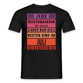 Schiffbauer Geburtstag Juli geboren Bootsbauerin - Männer T-Shirt - Schwarz - Vorne - AI Model Male 178 light (178cm)