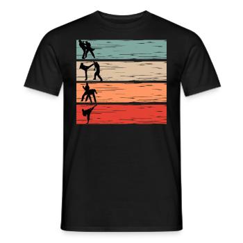 Kickboxing Martial Arts Thai Boxing Krav Maga retro - Men's T-Shirt - black - Front - AI Model Male 178 light (178cm)