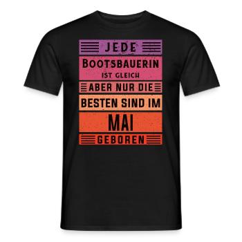 Schiffbauer Geburtstag Mai geboren Bootsbauerin - Männer T-Shirt - Schwarz - Vorne - AI Model Male 178 light (178cm)
