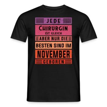 Krankenhaus Arzt Geburtstag November geboren - Männer T-Shirt - Schwarz - Vorne - AI Model Male 178 light (178cm)
