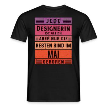 Illustrator Geburtstag Mai geboren Designerin - Männer T-Shirt - Schwarz - Vorne - AI Model Male 178 light (178cm)