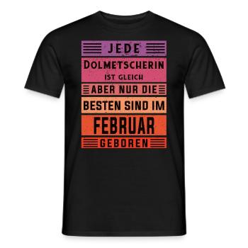 Übersetzer Geburtstag Februar geboren - Männer T-Shirt - Schwarz - Vorne - AI Model Male 178 light (178cm)