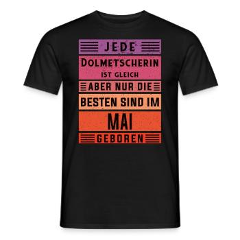 Übersetzer Geburtstag Mai geboren Dolmetscherin - Männer T-Shirt - Schwarz - Vorne - AI Model Male 178 light (178cm)