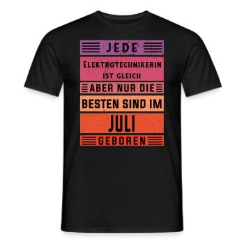 Elektriker Geburtstag Juli geboren - Männer T-Shirt - Schwarz - Vorne - AI Model Male 178 light (178cm)