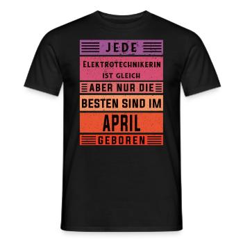 Elektriker Geburtstag April geboren - Männer T-Shirt - Schwarz - Vorne - AI Model Male 178 light (178cm)