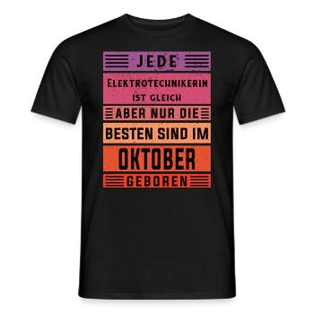 Elektriker Geburtstag Oktober geboren - Männer T-Shirt - Schwarz - Vorne - AI Model Male 178 light (178cm)