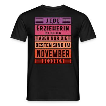 Kindergärtner Geburtstag November geboren - Männer T-Shirt - Schwarz - Vorne - AI Model Male 178 light (178cm)