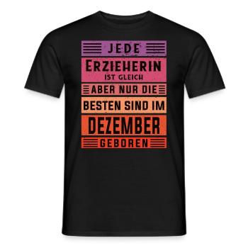 Kindergärtner Geburtstag Dezember geboren - Männer T-Shirt - Schwarz - Vorne - AI Model Male 178 light (178cm)
