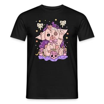Creepy Kawaii Pastel Goth Horror - Männer T-Shirt - Schwarz - Vorne - AI Model Male 178 light (178cm)