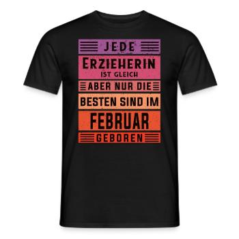 Kindergärtner Geburtstag Februar geboren - Männer T-Shirt - Schwarz - Vorne - AI Model Male 178 light (178cm)