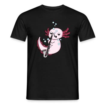 Bassklarinette Axolotl Big Band Kinder Orchester - Männer T-Shirt - Schwarz - Vorne - AI Model Male 178 light (178cm)