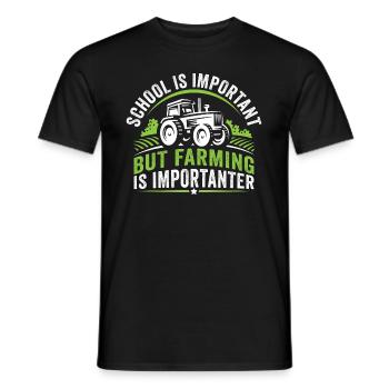 School is important but farming is importanter - Men's T-Shirt - black - Front - AI Model Male 178 light (178cm)