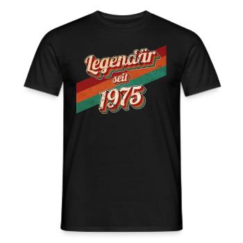1975 Jahrgang Geburtstag Mann Frauen 1975 geboren - Männer T-Shirt - Schwarz - Vorne - AI Model Male 178 light (178cm)