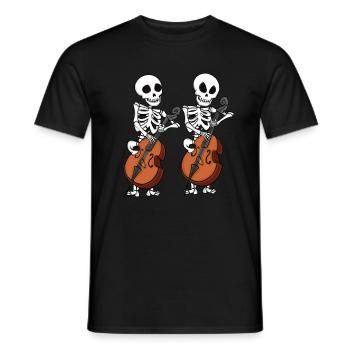 Kontrabass Skelette Orchester Big Band Kontrabass - Männer T-Shirt - Schwarz - Vorne - AI Model Male 178 light (178cm)