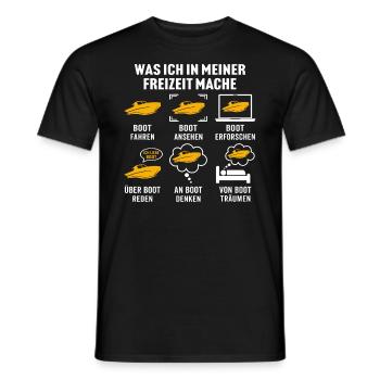 Was ich in meiner freizeit mache boot fahren - Männer T-Shirt - Schwarz - Vorne - AI Model Male 178 light (178cm)