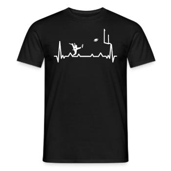 Joueur de football Rugby Ball Match de football - T-shirt homme - noir - Devant - AI Model Male 178 light (178cm)
