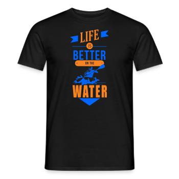 KAYAKS CANOE RAFTING BOAT Kayaking KAYAK - Men's T-Shirt - black - Front - AI Model Male 178 light (178cm)