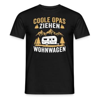 Coole opas ziehen wohnwagen rentner camping - Männer T-Shirt - Schwarz - Vorne - AI Model Male 178 light (178cm)